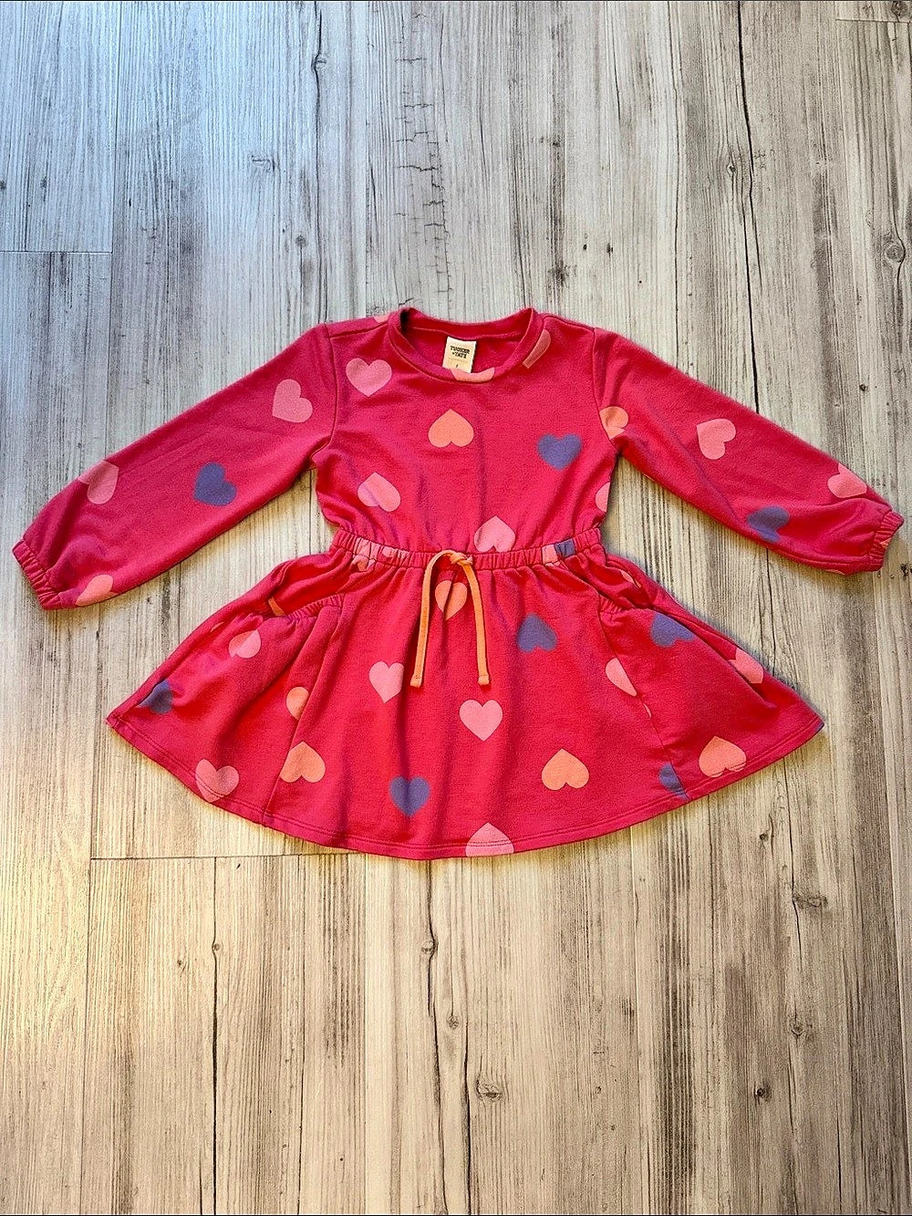 Tucker + Tate Heart Print Dress Girls Size 2T Like New
